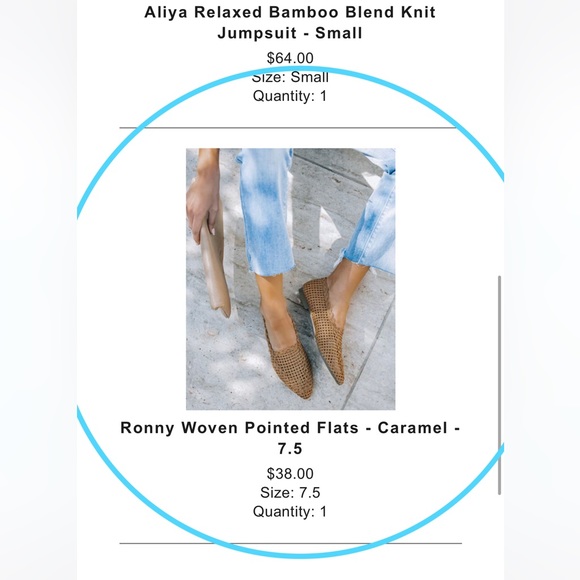 RONNY WOVEN POINTED FLATS - CARAMEL - Picture 4 of 5